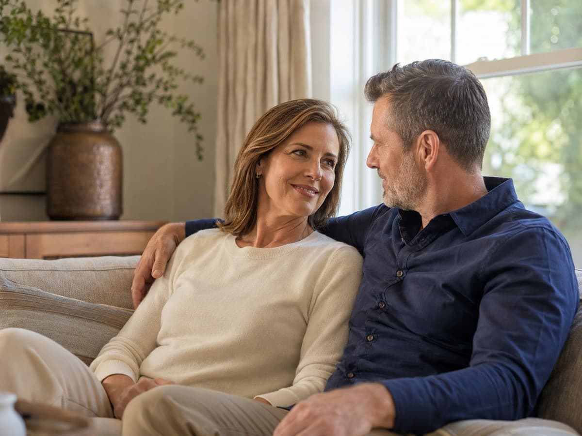Couple discussing sexual-health treatment options